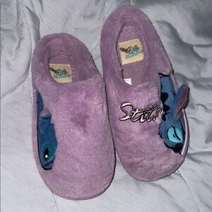 Stitch Kids Plush Purple Slippers 7